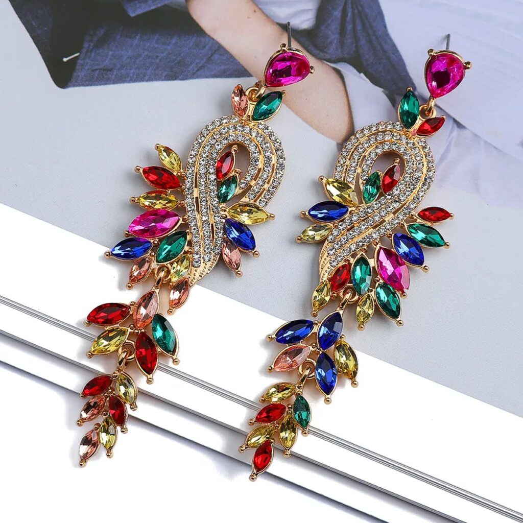 Exclusivos Aretes Brillantes Multicolor