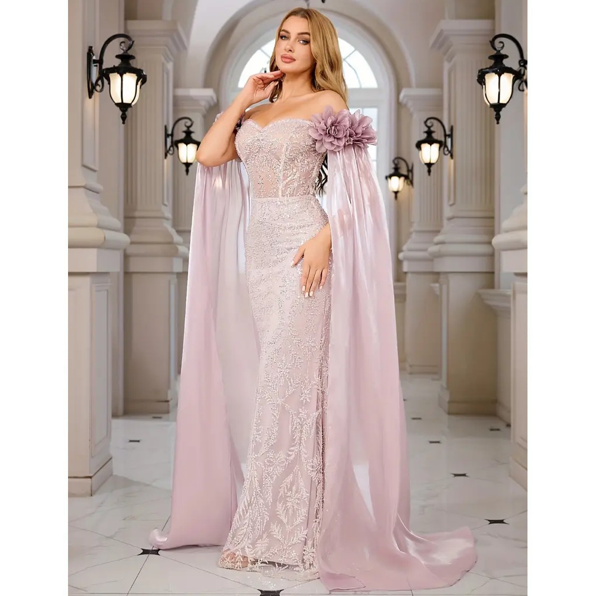 Exclusivo Vestido Rosa con Plata de Lentejuelas - Imagen 2