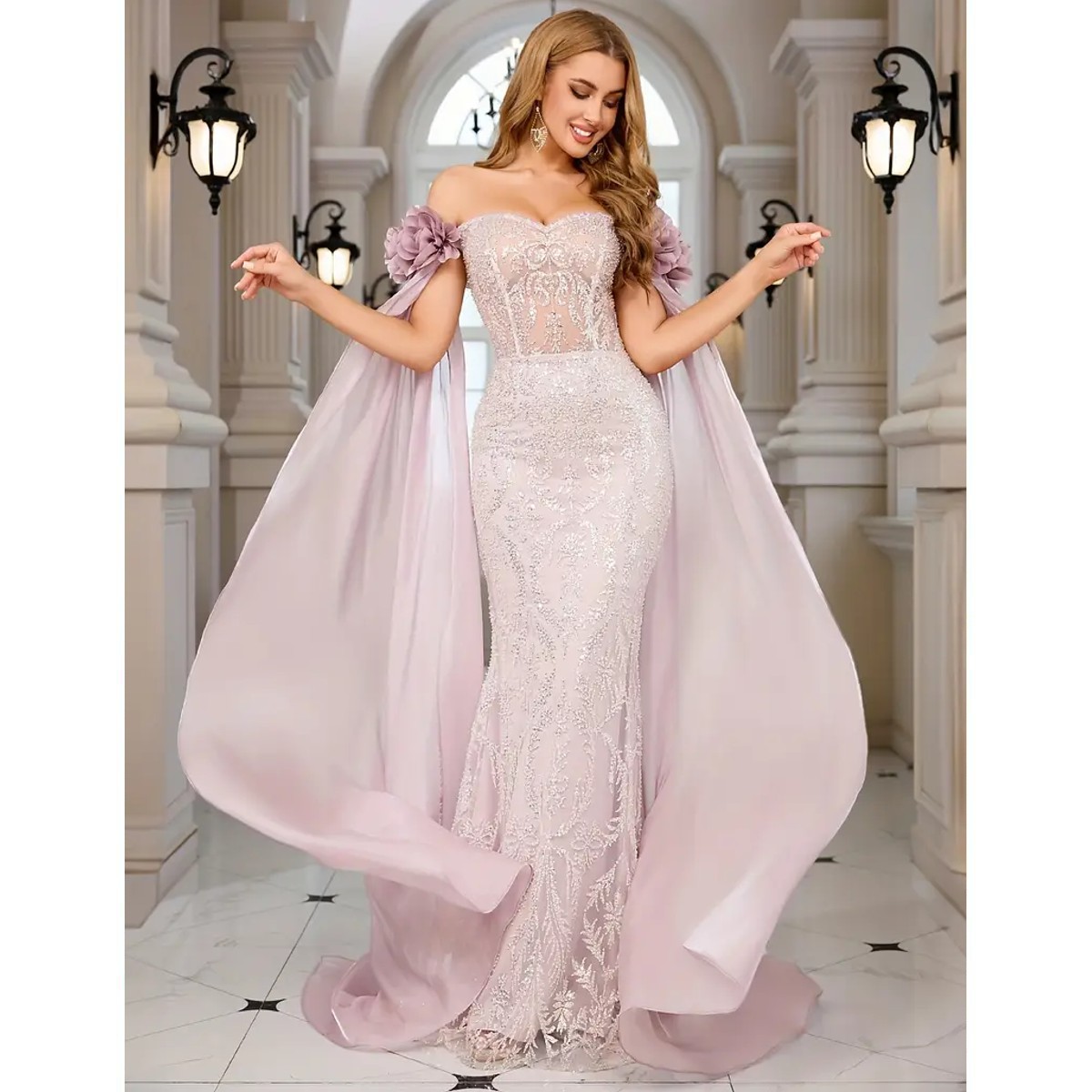Exclusivo Vestido Rosa con Plata de Lentejuelas - Imagen 3