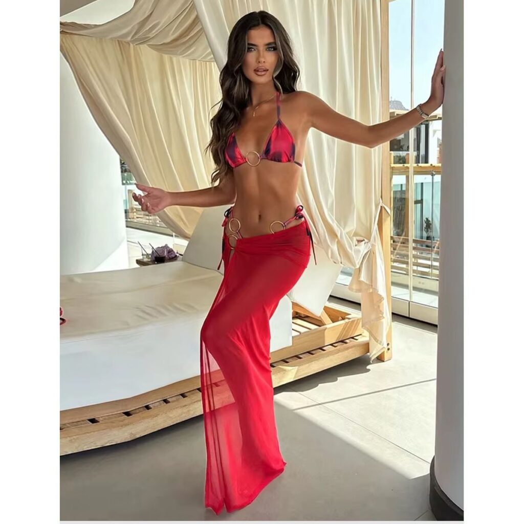 Exclusivo Bikini Rojo con Pareo
