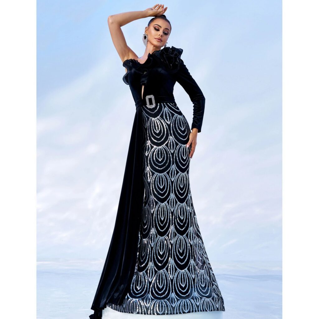 Exclusivo Vestido Negro de Lentejuelas