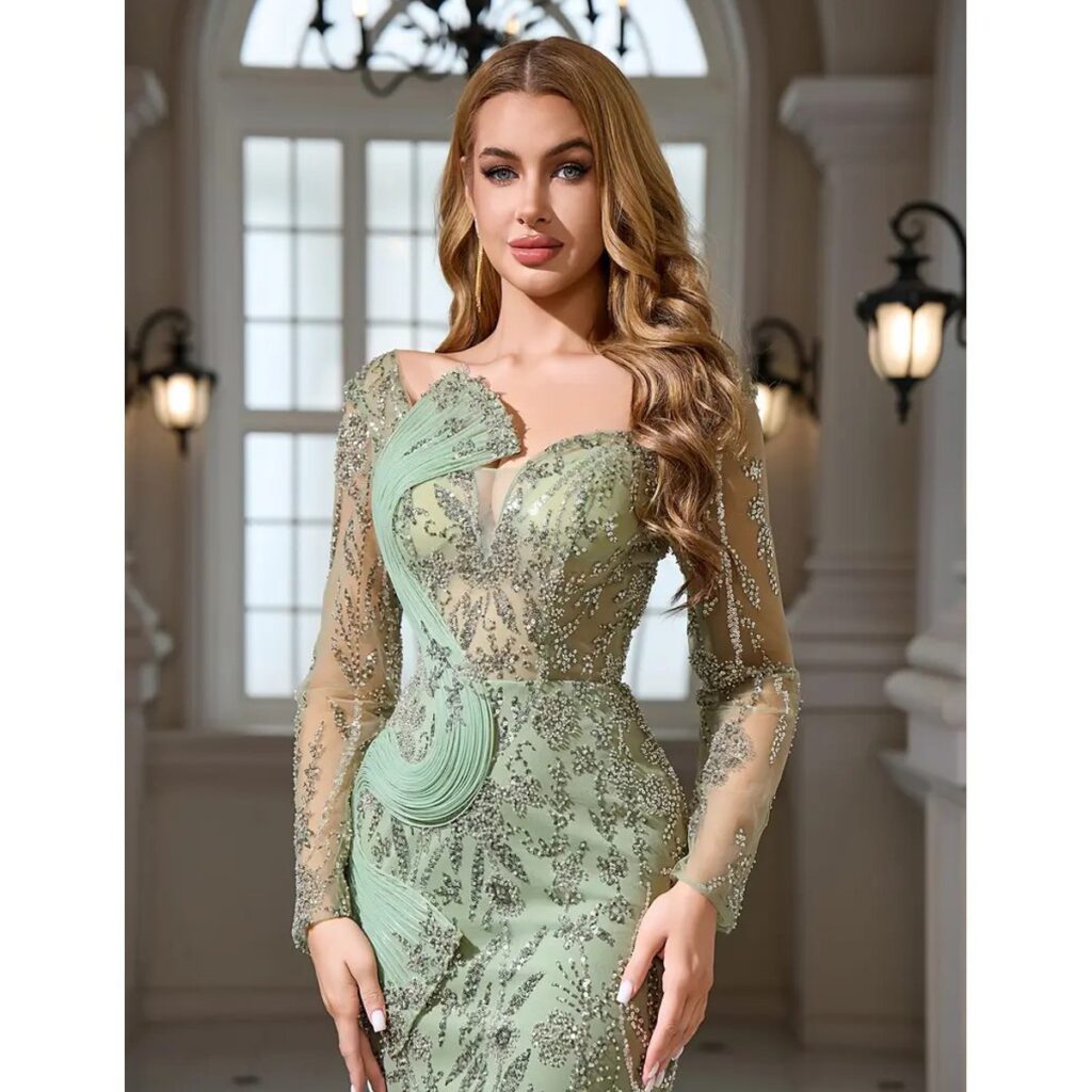 Exclusivo Vestido Verde de Lentejuelas
