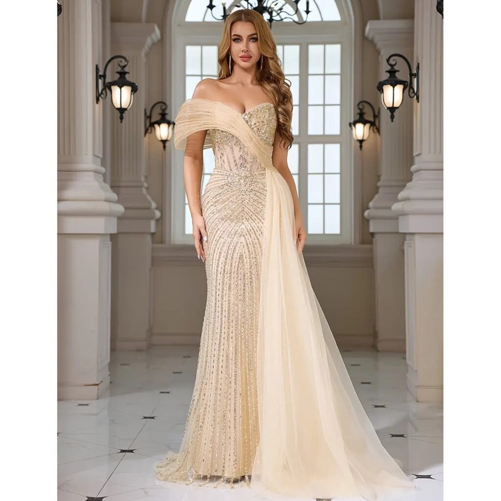 Exclusivo Vestido Nude de Lentejuelas