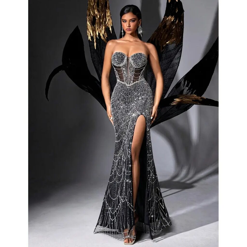 Exclusivo Vestido Negro de Lentejuelas