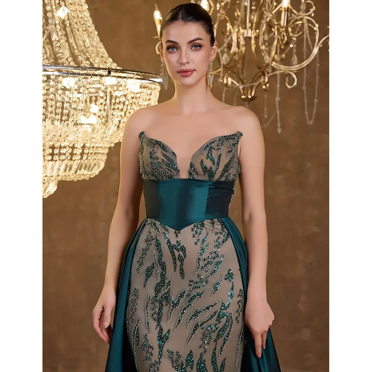 Exclusivo Vestido Verde de Lentejuelas