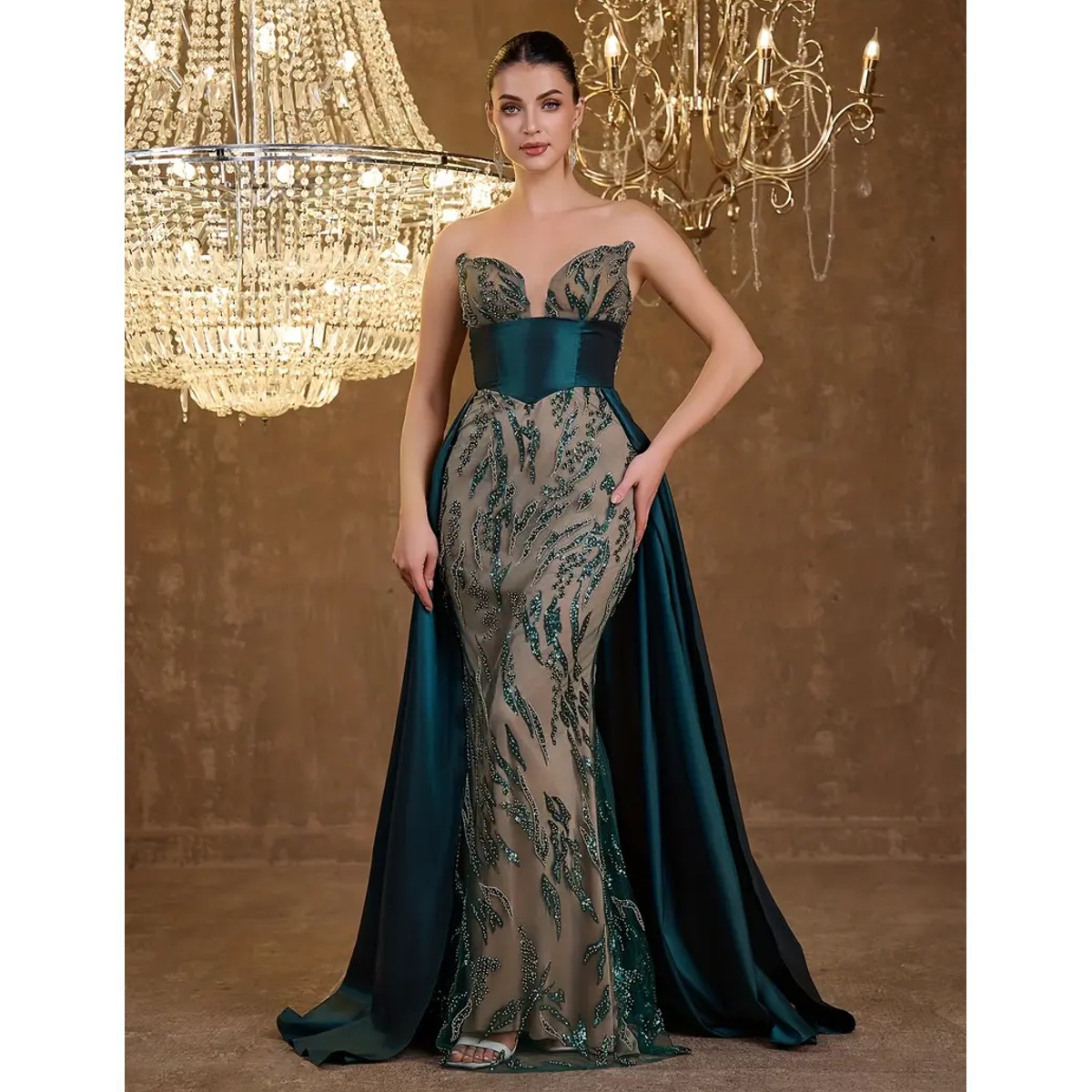 Exclusivo Vestido Verde de Lentejuelas - Imagen 2