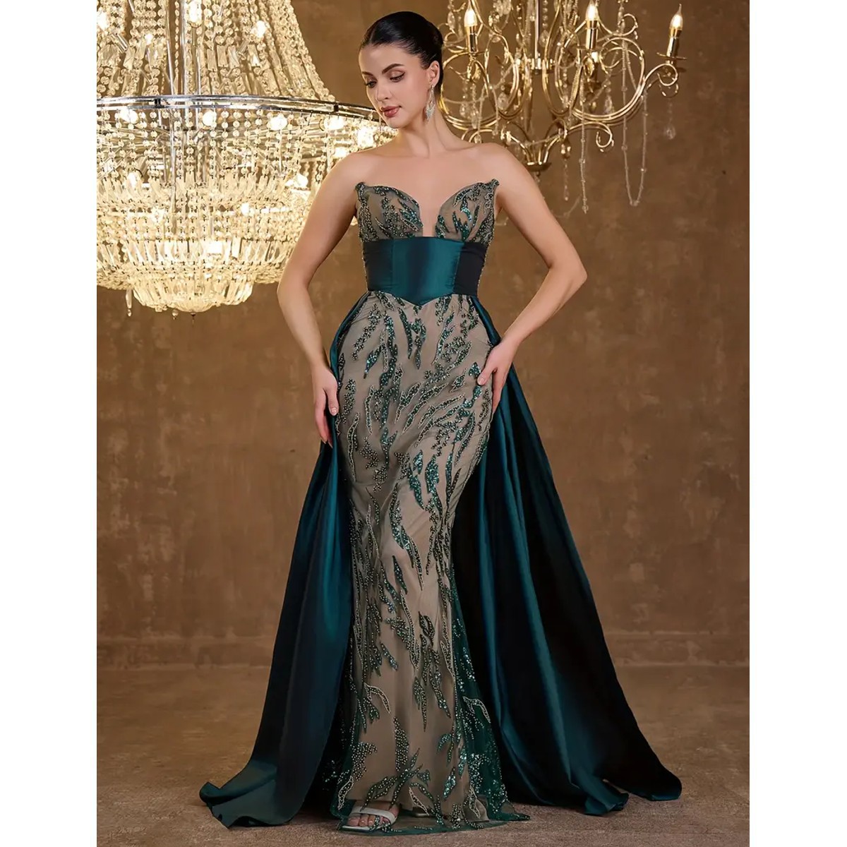 Exclusivo Vestido Verde de Lentejuelas - Imagen 3