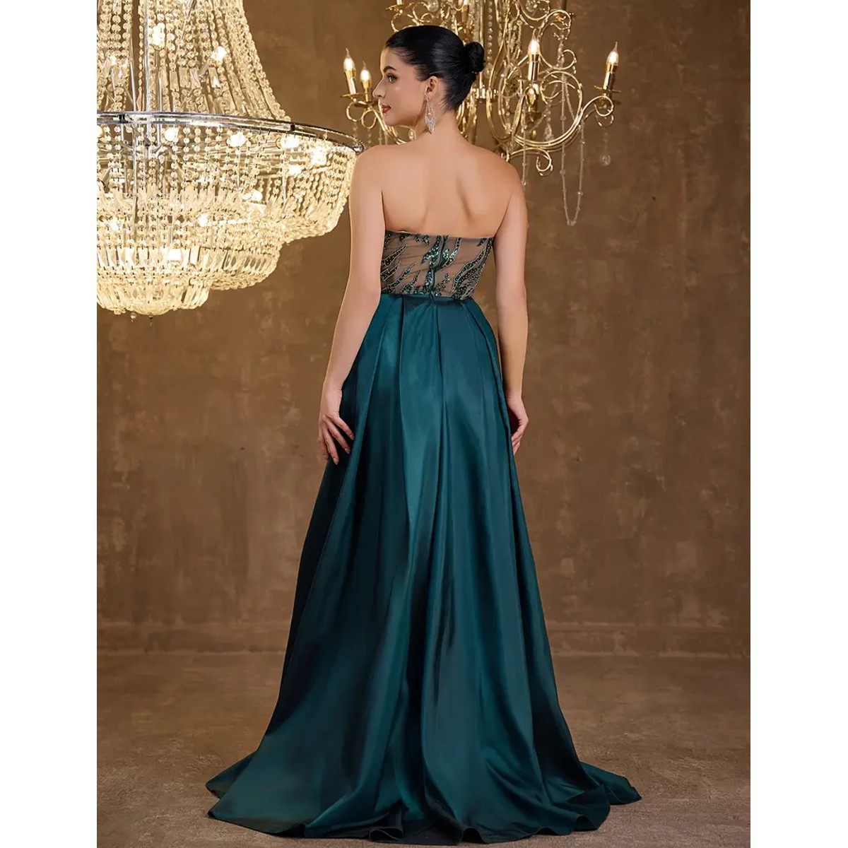 Exclusivo Vestido Verde de Lentejuelas - Imagen 4