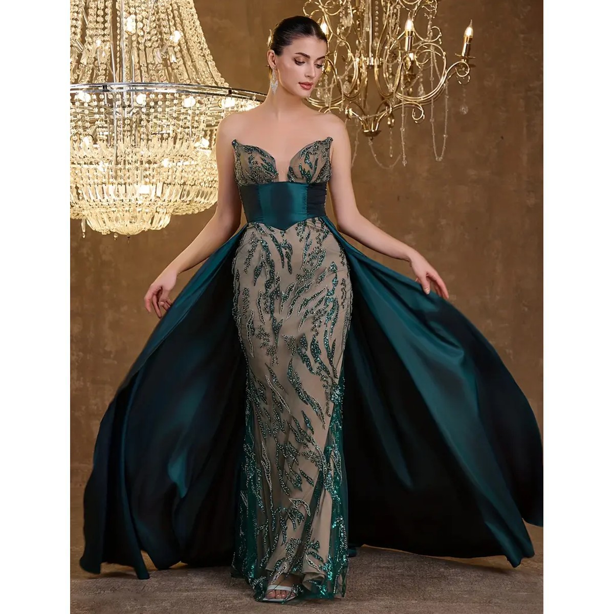 Exclusivo Vestido Verde de Lentejuelas - Imagen 5