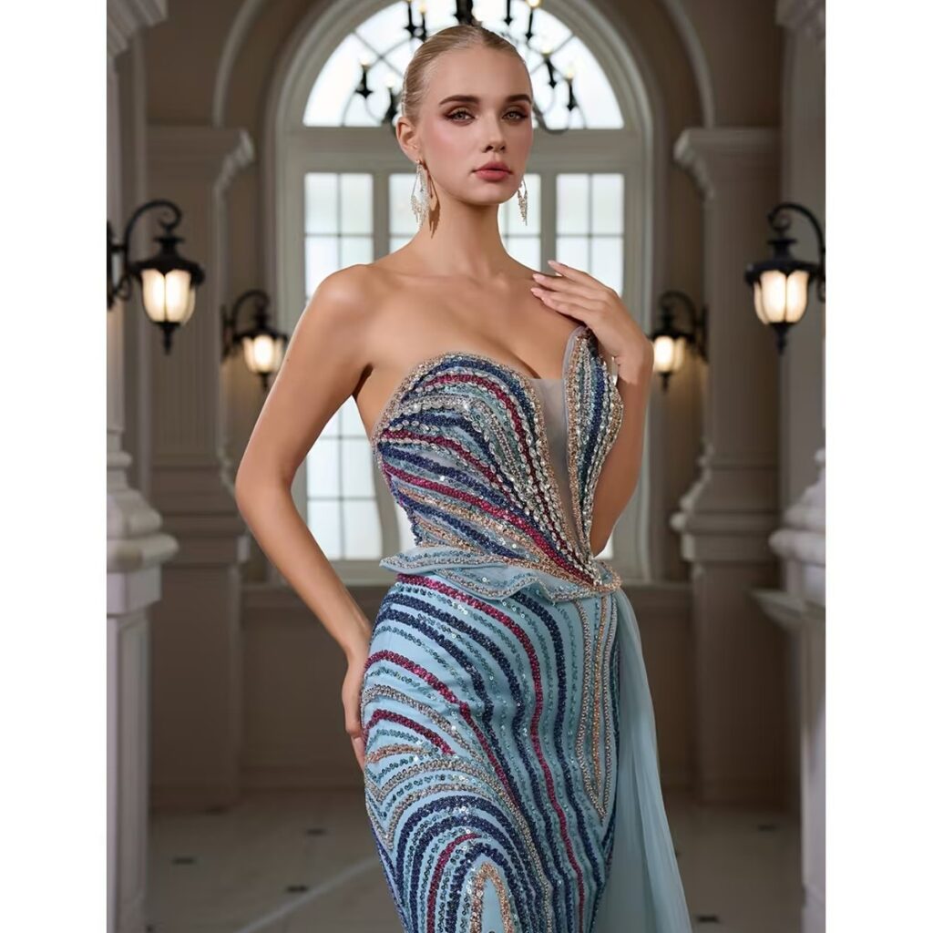 Exclusivo Vestido Multicolor de Lentejuelas