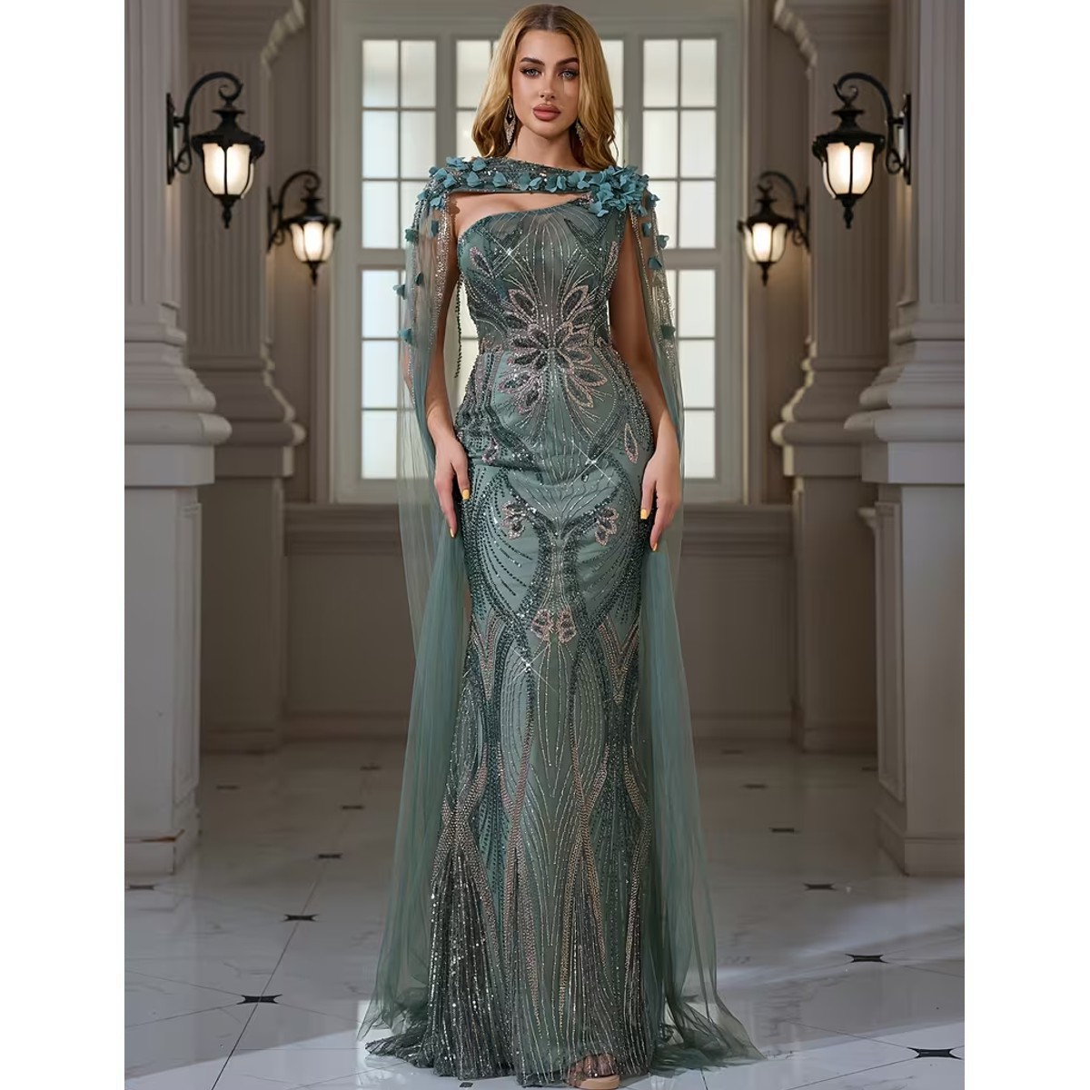 Exclusivo Vestido Verde de Lentejuelas - Imagen 2