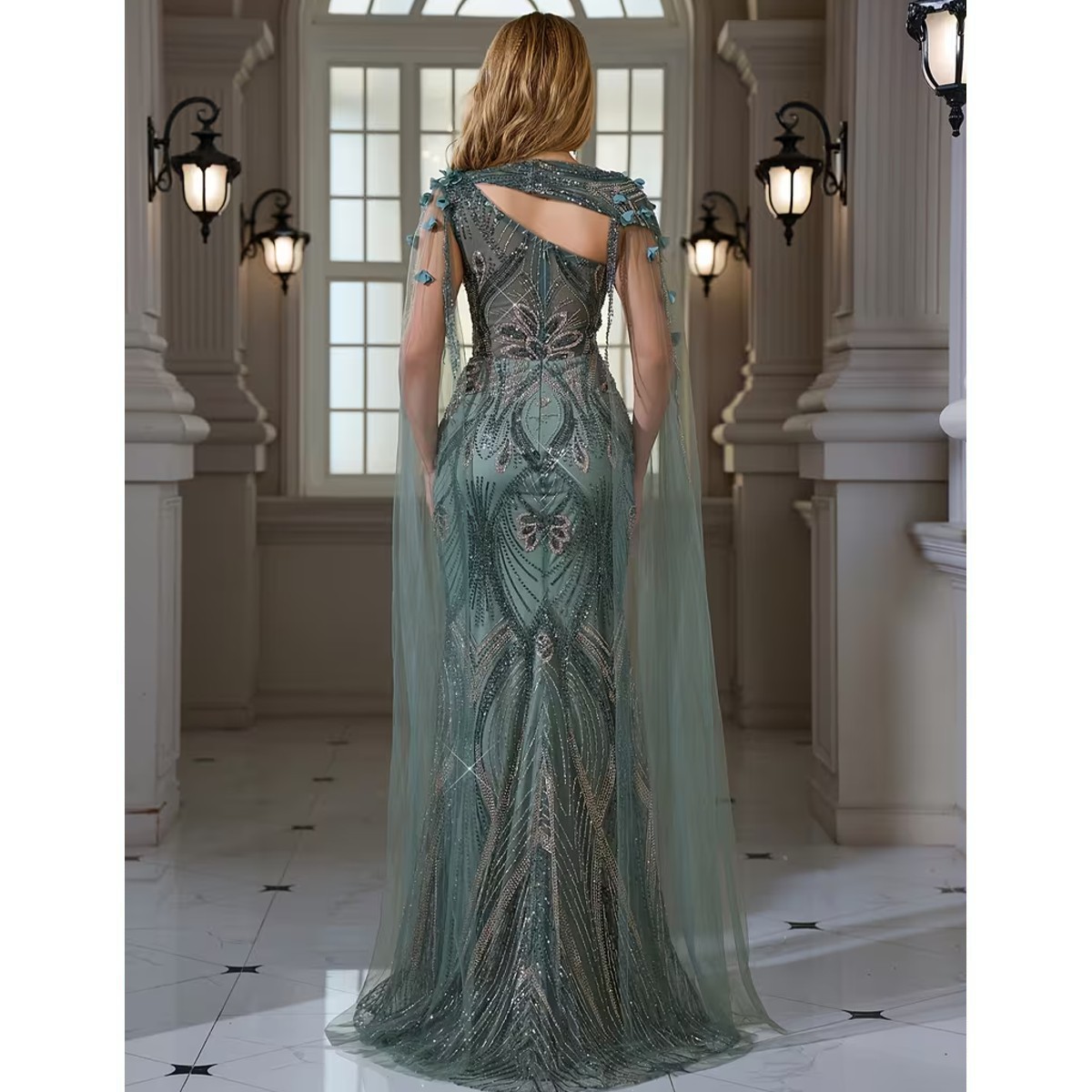 Exclusivo Vestido Verde de Lentejuelas - Imagen 3