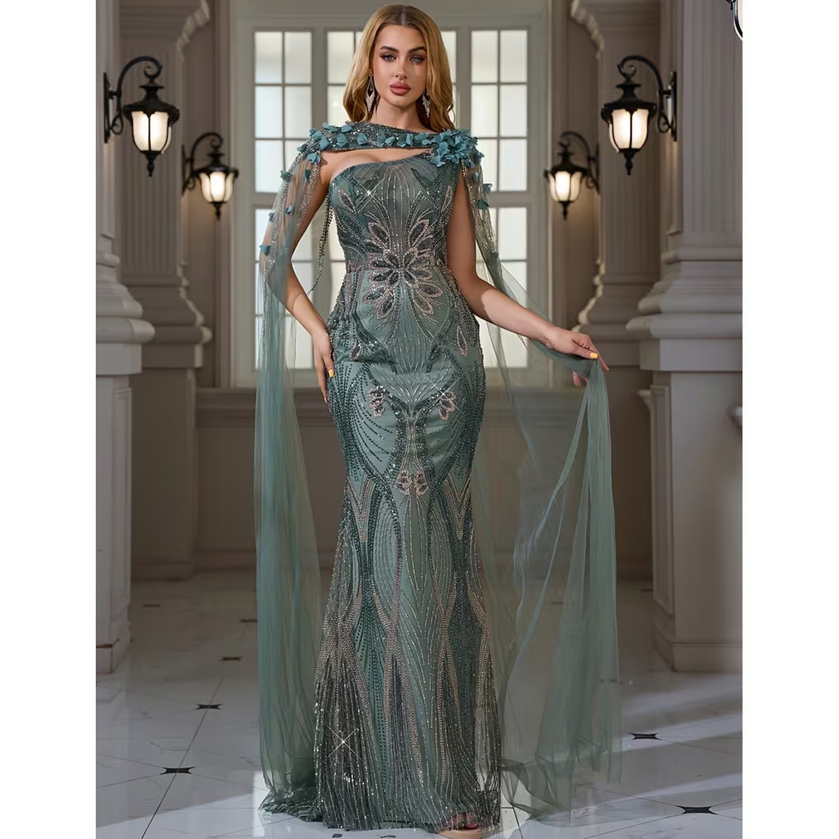 Exclusivo Vestido Verde de Lentejuelas - Imagen 5