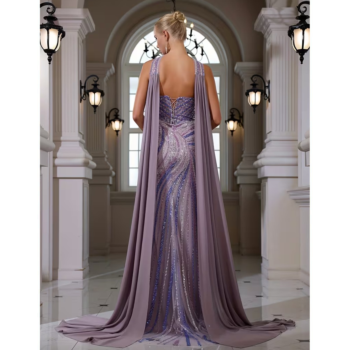 Exclusivo Vestido Lila de Lentejuelas - Imagen 3