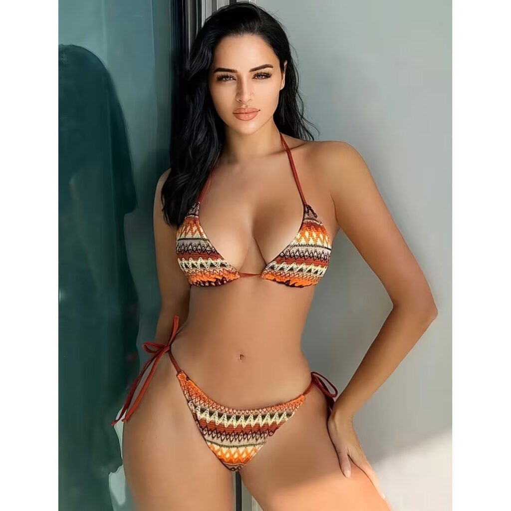 Exclusivo Bikini Multicolor Marrón y Naranja