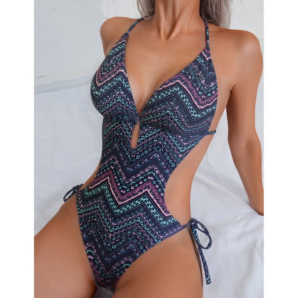Exclusivo Traje de Baño Azul Multi Color