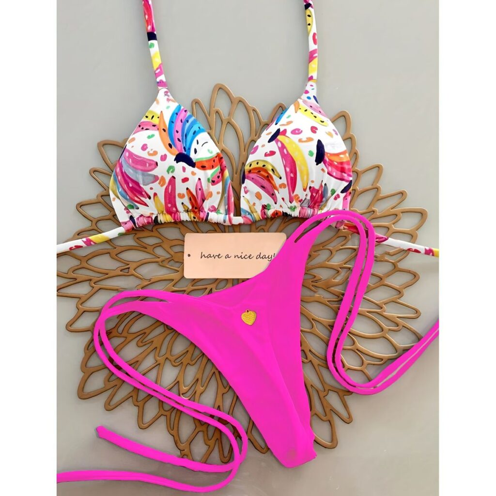 Exclusivo Bikini Rosa Multicolor