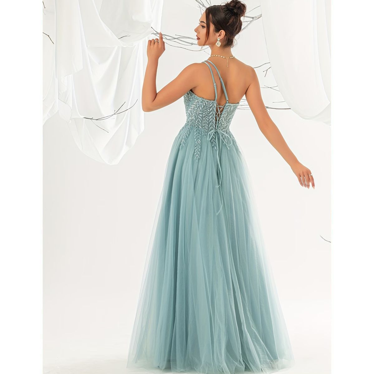 Exclusivo Vestido Turquesa - Imagen 4