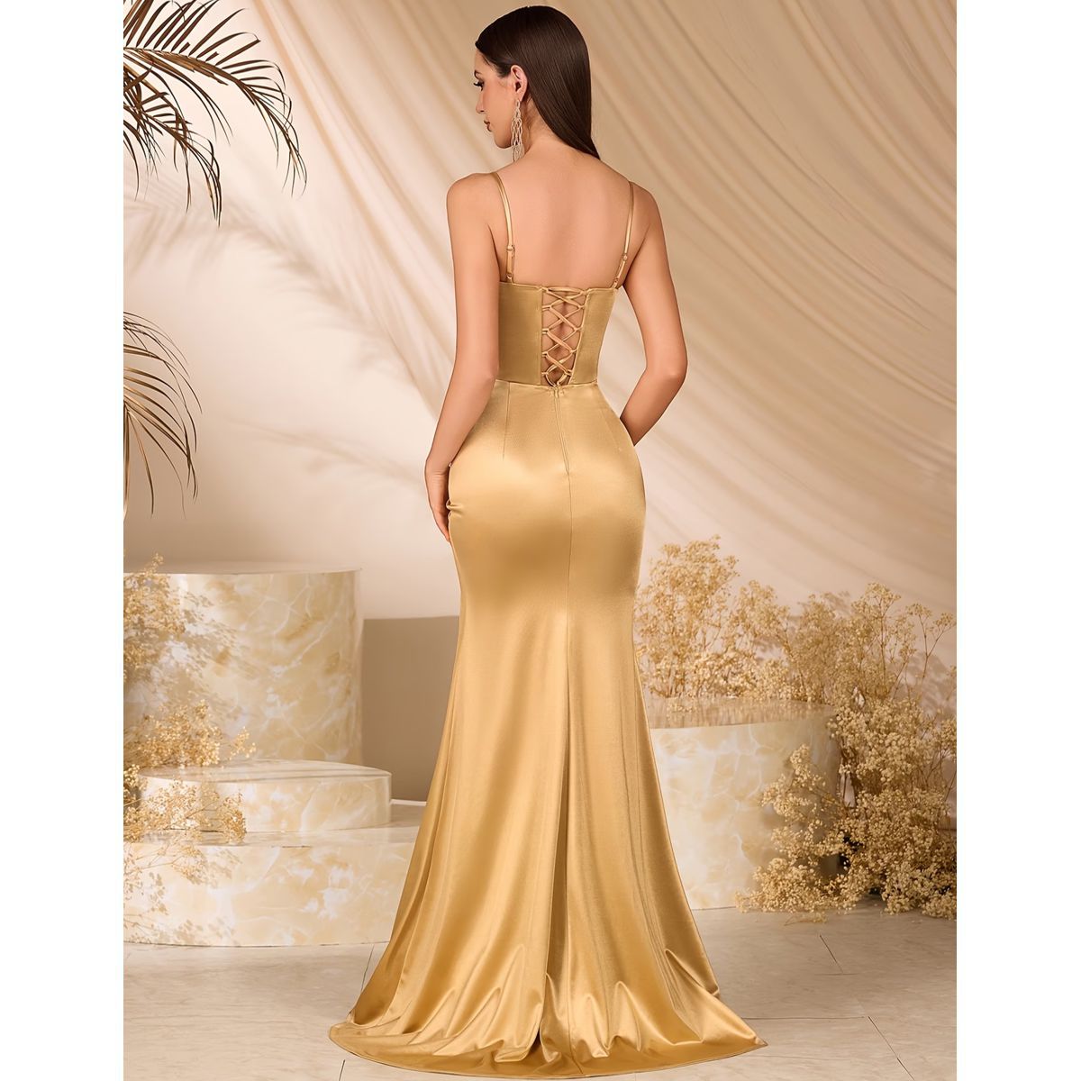 Exclusivo Vestido Dorado de Lentejuelas - Imagen 5