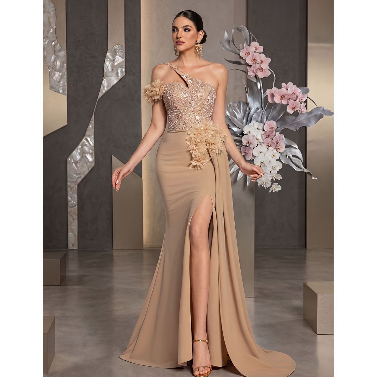 Exclusivo Vestido Dorado de Lentejuelas - Imagen 5