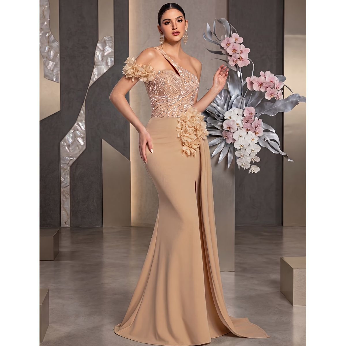 Exclusivo Vestido Dorado de Lentejuelas - Imagen 2