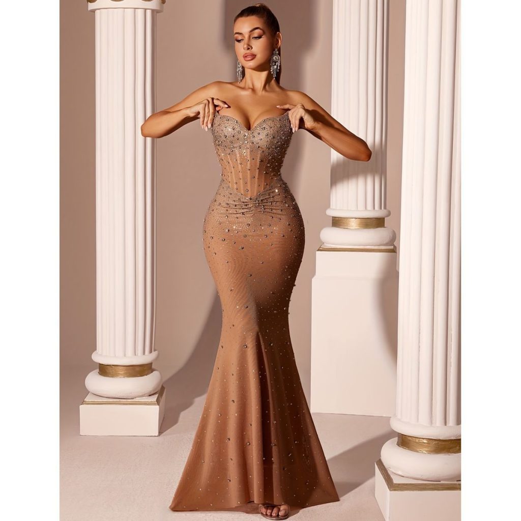 Exclusivo Vestido Dorado de Lentejuelas