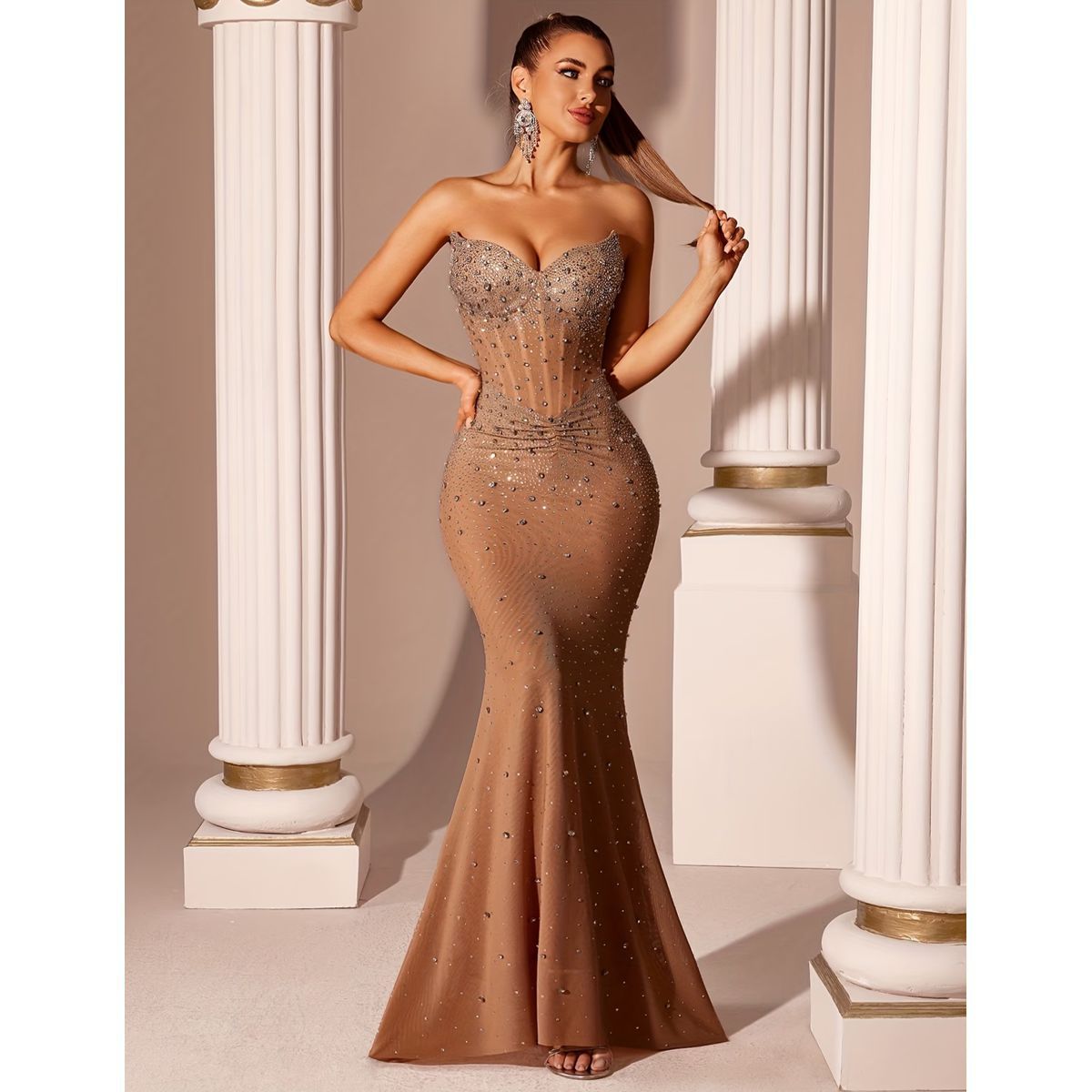 Exclusivo Vestido Dorado de Lentejuelas - Imagen 4
