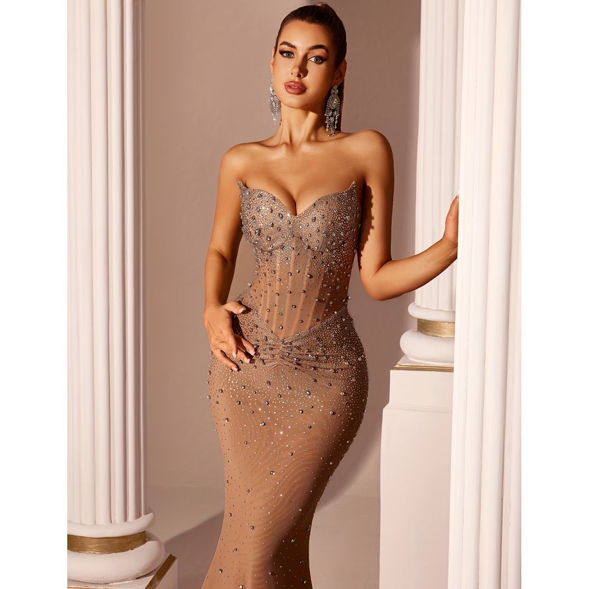 Exclusivo Vestido Dorado de Lentejuelas - Imagen 3